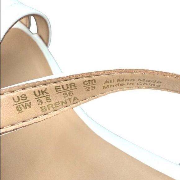 Naturalizer Brenta Women's White Strappy High Heels White Smooth Size 6 Wide - Picture 7 of 9